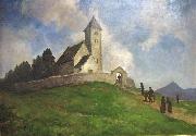 Rudolf Koller Die Kirche St. Remigius in Falera painting